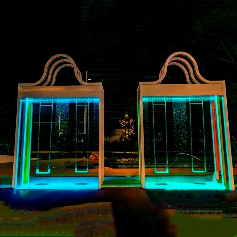 RGB led modeling lights Colorful garden Light smart water curtain lamp scenic mall square water curtain swing