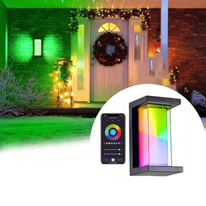 15W Smart WiFi RGBW LED Wall Light with APP/ Voice control outdoor ip65 Waterproof Wall Lamp Colorful atmosphere wall sconce