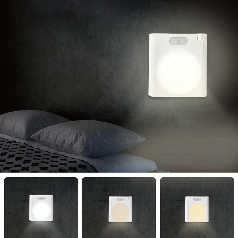 Dimmable induction wall light led wall lamp with PIR motion sensor Punch-free wiring 5000mAh Battery Operated LED night light