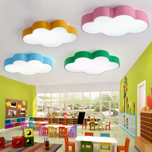 120cm kindergarten cloud pattern LED pendant light daycare colorful hanging pendant lamp early education center LED chandelier