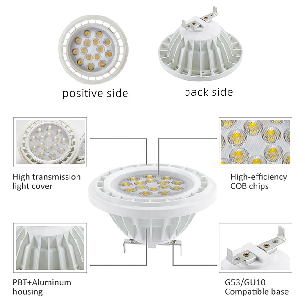 LED Bulb AR111 lighting fixtures 2700-6500k GU10 led spot light 9w grille light GU53 die casting aluminum led downlight