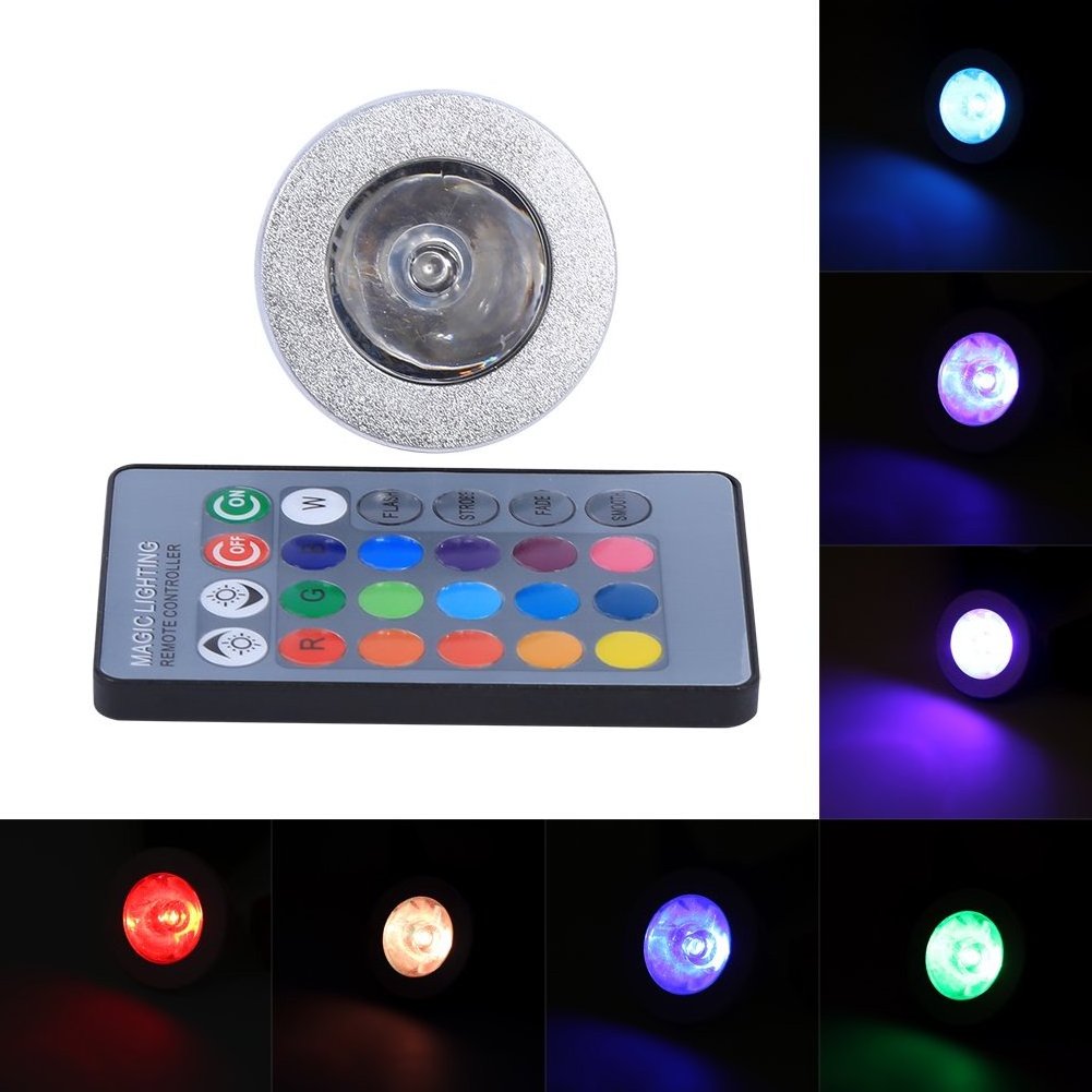 E26/E27 E14 GU10 GU5.3 MR16 3W RGB Color Changing Lamp Bulb with Remote Control hotel lighting AC/DC 12V Dimmable COB Spotlight