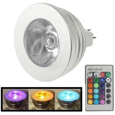 E26/E27 E14 GU10 GU5.3 MR16 3W RGB Color Changing Lamp Bulb with Remote Control hotel lighting AC/DC 12V Dimmable COB Spotlight