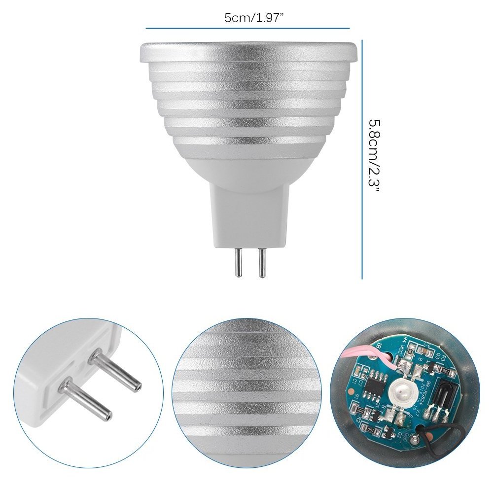 Recessed small ceiling light MR11 foco led bulb color changing 12v 4w RGB remote control MR16/GU10/E27/E14/GU53 mini spot light