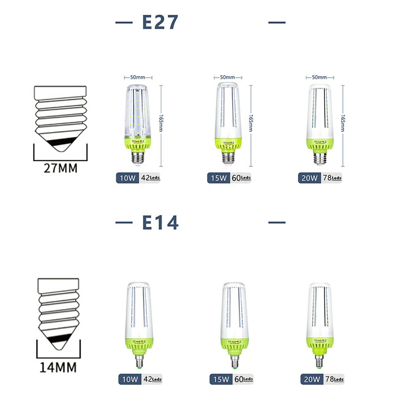 20W LED Retrofit Bulbs Warehouse lighting replacement bulb E27 E26 E14 B22 base IP65 Waterproof outdoor indoor led Corn Bulb