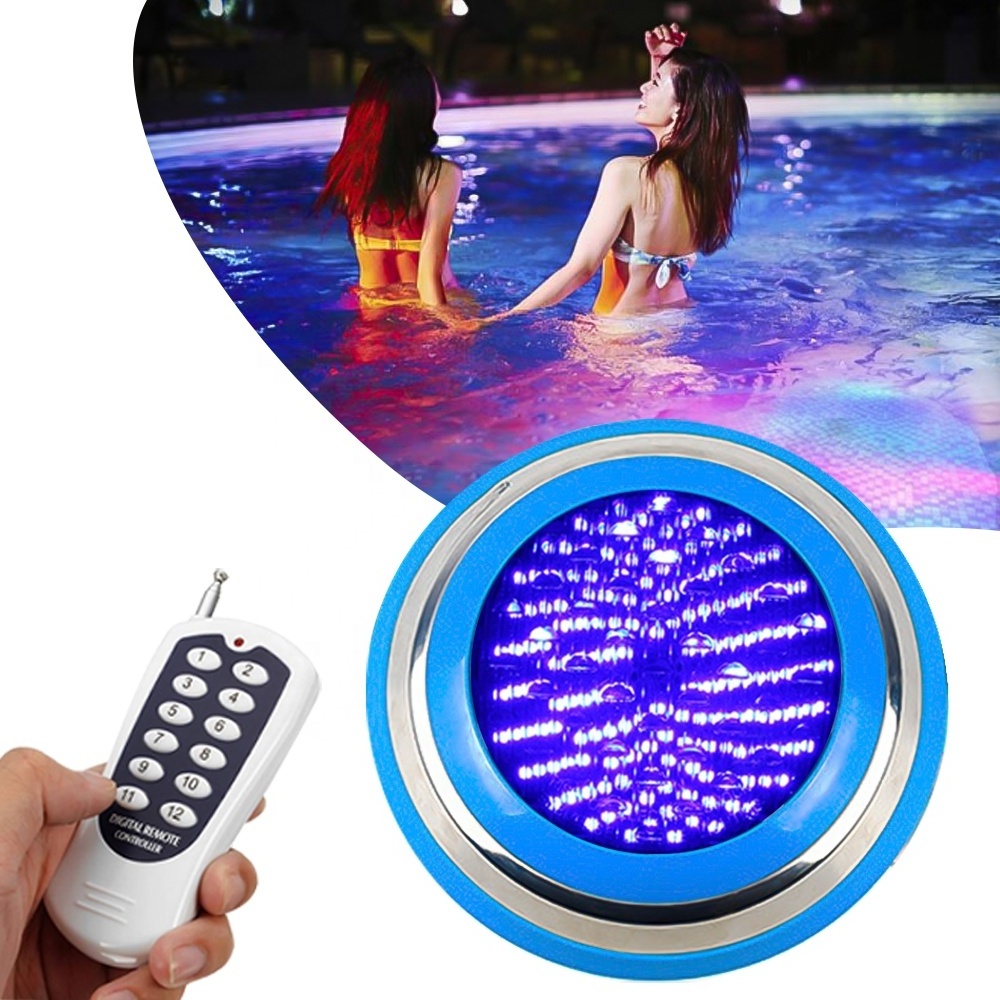 Hot selli12v full color Par56 RGB 18W underwater light ABS IP68 outdoor fountain wall mounted waterproof led swimming pool light