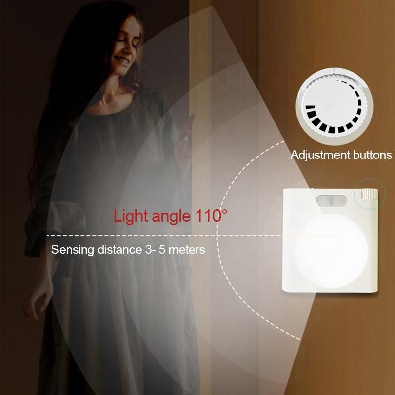 Dimmable induction wall light led wall lamp with PIR motion sensor Punch-free wiring 5000mAh Battery Operated LED night light