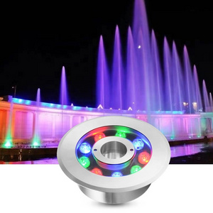 12w RGB LED Fountain Lights IP68 Waterproof outdoor Colorful Led Underground Pond Lamp DC24V Swimming Pool Light