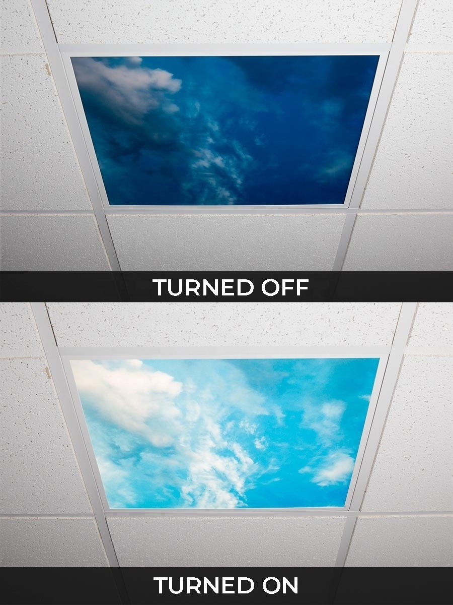 Slim 40W office led panel light display blue sky white clouds  dimmable recessed ceiling light 600X1200 white flat panel light