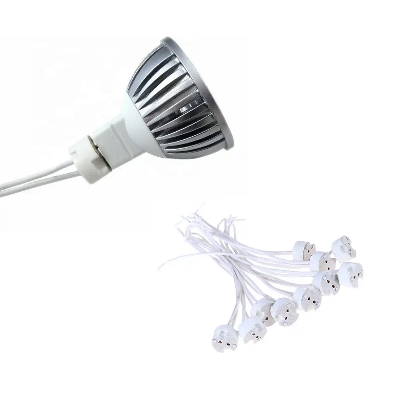 MR11 MR16 GU5.3 Ceramic Lamp Holder With 10cm 20cm 30cm Wire Length Light Socket For LED Or Halogen Spotlight