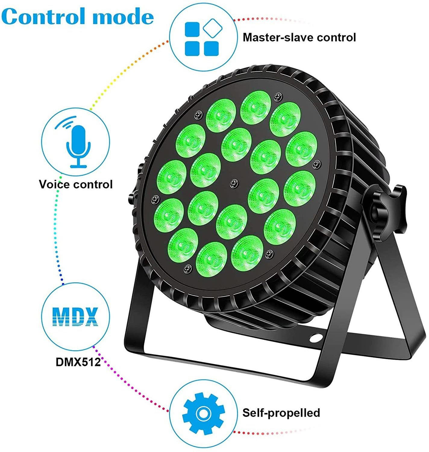 10Wx18 RGBW Wireless DMX Control Disco Par Light Festival Projection Party 180W Super Bright Led Stage Lights