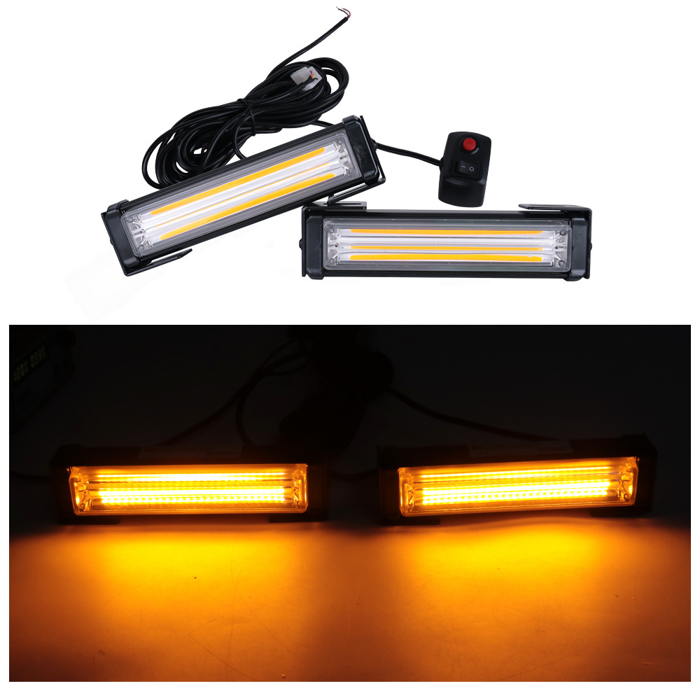 2021 hotsell Led cob   double color flash 12V 12W warning lights car strobe lights  for front grille deck emergency vehicle