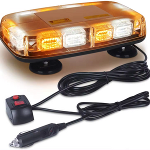 Universal 12" Car Rooftop Magnetic Mount Strobe LED Emergency warning beacon Light Bar for Plow TractorsTrucks