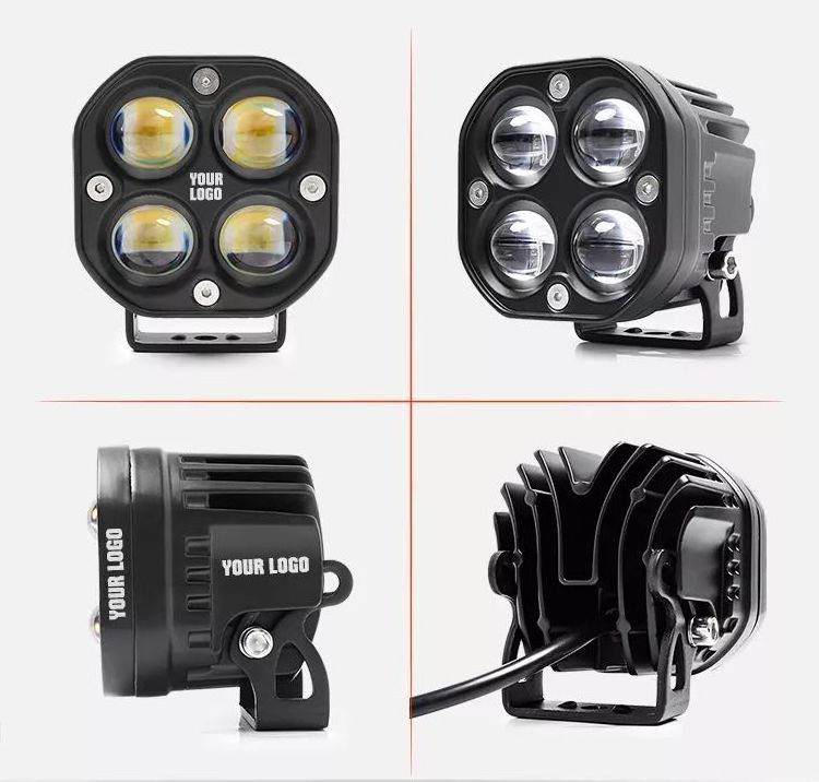 MOXI IOL 12V 40W Automotive Square Fog Work Light Amber 3inch Car LED  laser gun driving  Light for motorcycle tractor