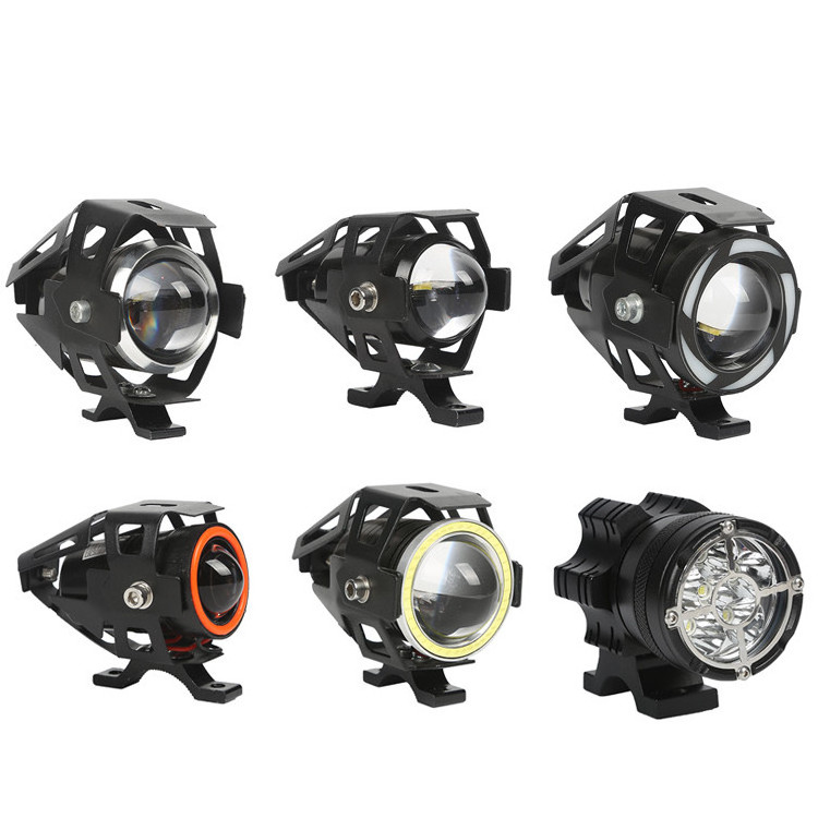 12v car aluminium  lens  with angel eye led motorcycle light / led  headlight projector  for motorcycle