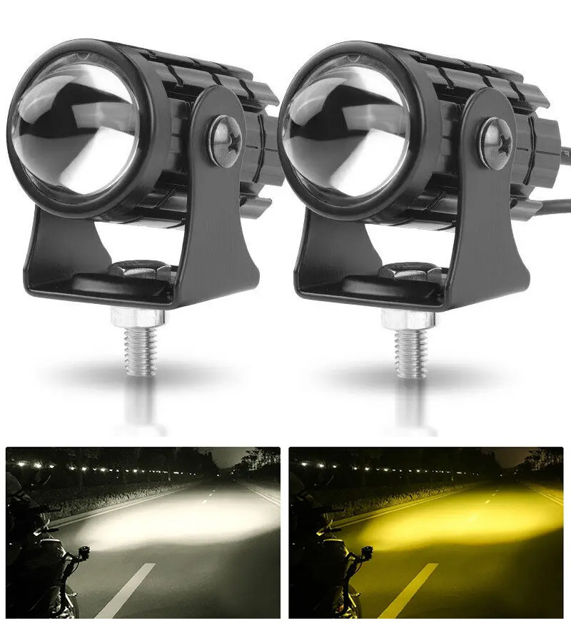 Motorcycle Lighting System Accessories Led Auxiliary Light 3 Inch High Low Beam Dual Color Mini Driving Light