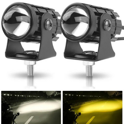 Motorcycle Lighting System Accessories Led Auxiliary Light 3 Inch High Low Beam Dual Color Mini Driving Light