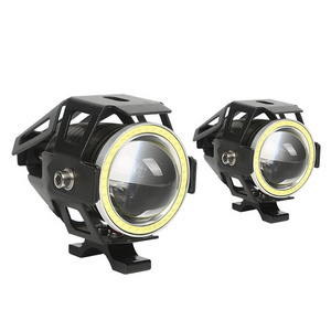 12v car aluminium  lens  with angel eye led motorcycle light / led  headlight projector  for motorcycle