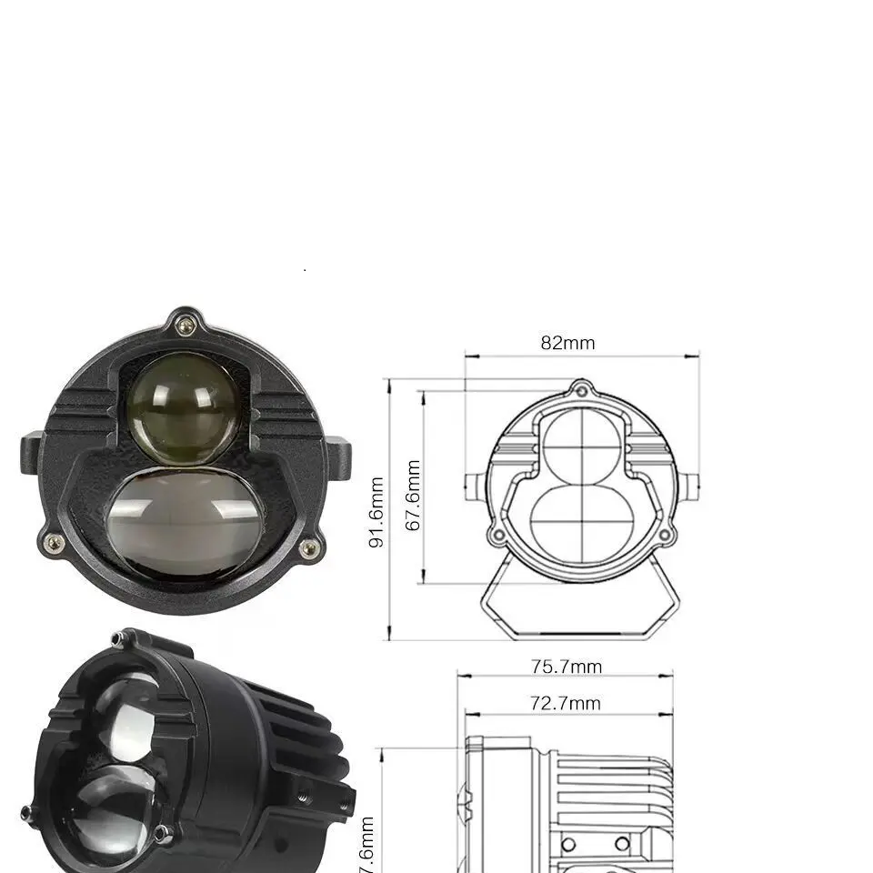 Factory price 2000M Spotlight 80W 3 inch 4x4 LED Auxiliary Pod driving light Offroad Truck ATV UTV mini LED laser for motorcycle