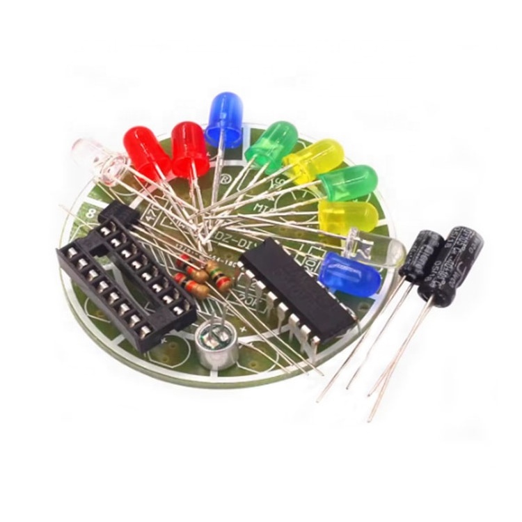 Colorful voice-activated rotating LED lights circuit board to make diy kits electronic diy making loose parts