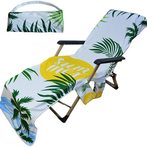 Beach Chair Cover Pocket Towel Patio Pool Chaise Lounge Beach Towel