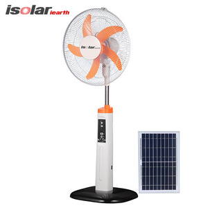 16 Inch Pedestal Fan Low Noise Portable Solar Power Electric Floor Stand Fan With Remote