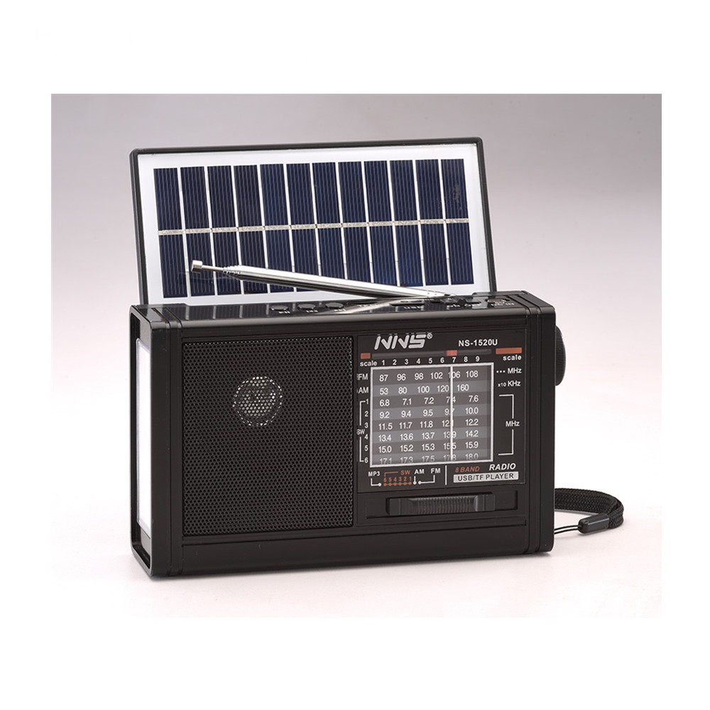 NS- 1521S FM AM SW1-6 8 Band Vintage Retro Radio Rechargeable Radio With USB SD TF Mp3 and Solar panel