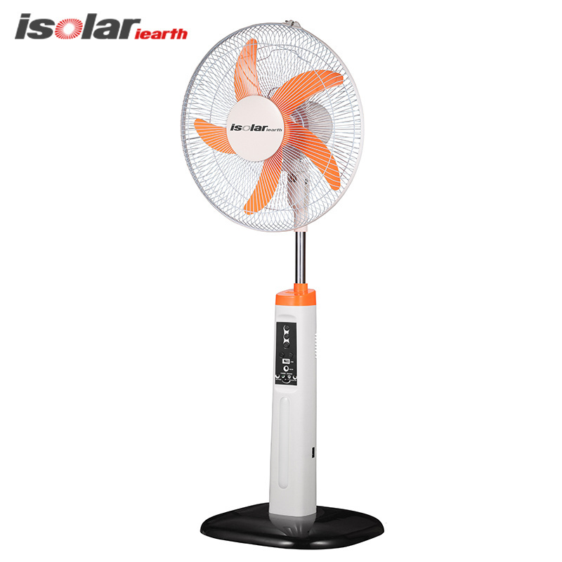 16 Inch Pedestal Fan Low Noise Portable Solar Power Electric Floor Stand Fan With Remote