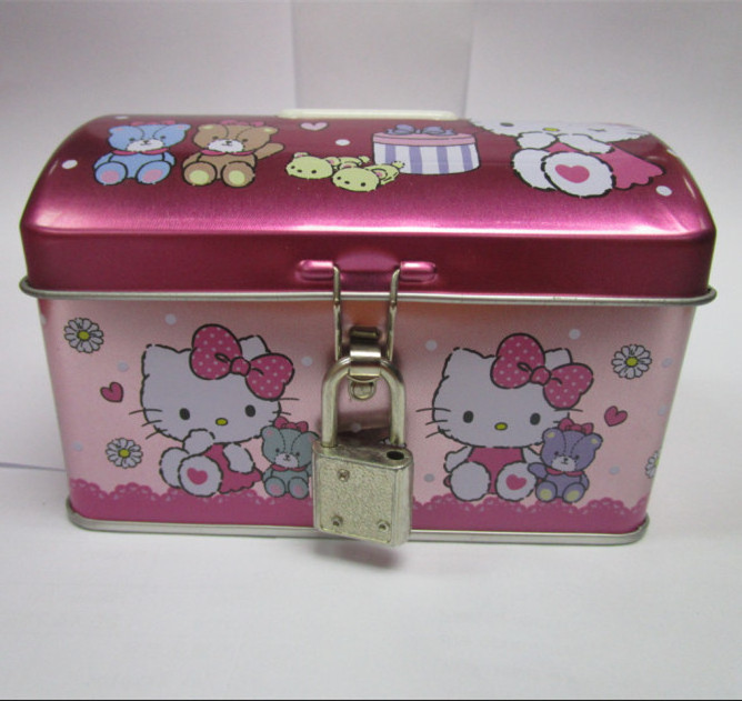 piggy bank/kids tin can treasure box/coin box