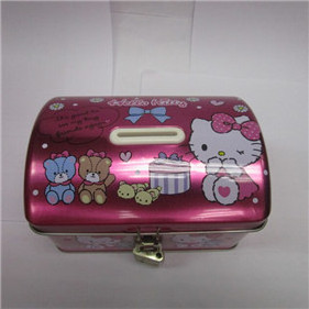 piggy bank/kids tin can treasure box/coin box