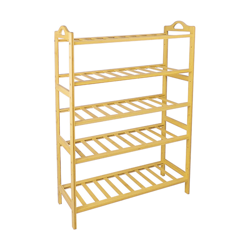 Bamboo Shoe Rack 5-Tier Entryway Shoe Shelf Storage Organizer Free Standing Shelves