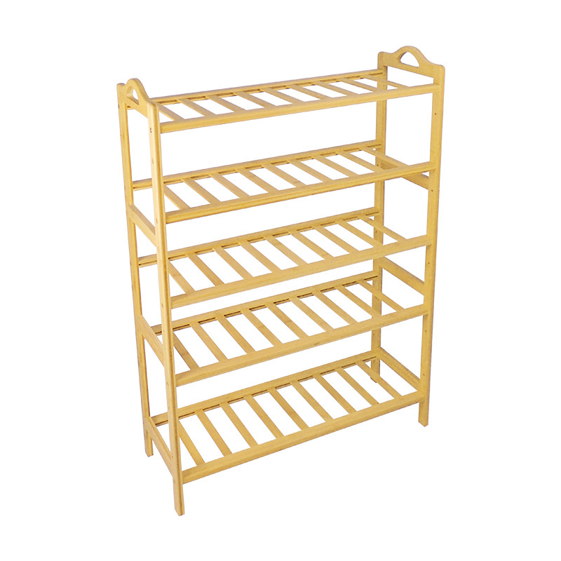 Bamboo Shoe Rack 5-Tier Entryway Shoe Shelf Storage Organizer Free Standing Shelves