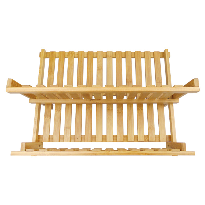 High Quality Bamboo Wood Dish Rack 3 Tier Dish Rack