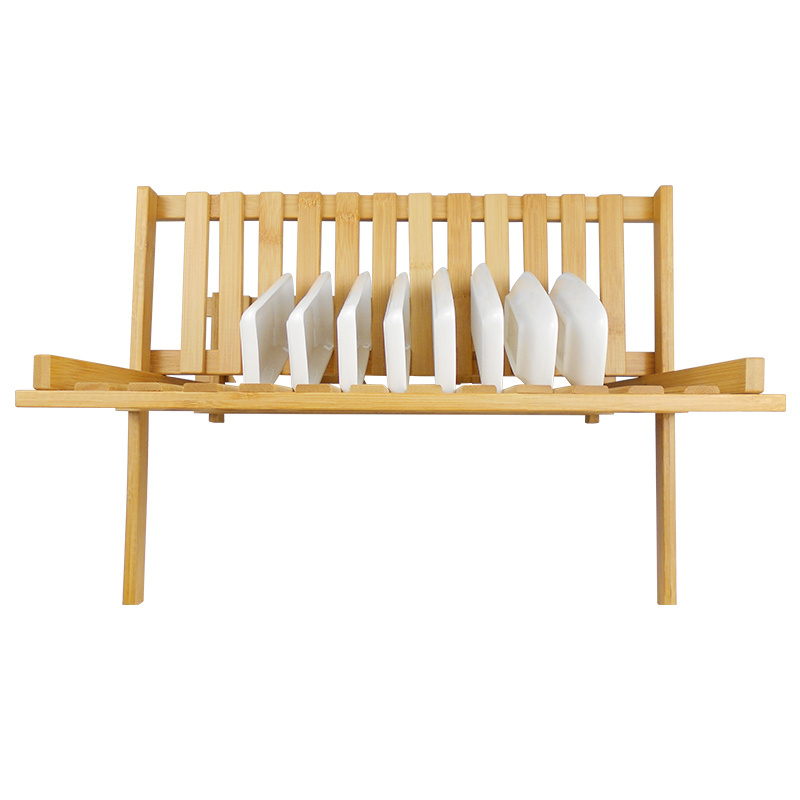 High Quality Bamboo Wood Dish Rack 3 Tier Dish Rack