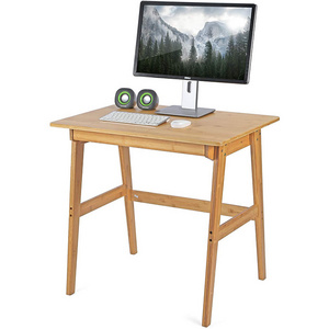 Study Table 31.5 inch Home Office Bamboo Wood Writing Study Desk Table With Large Drawer