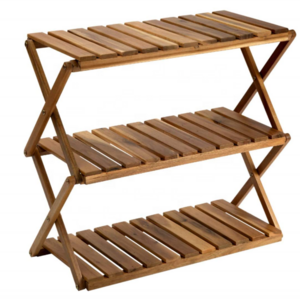 3 Tier Wood Modern Home Decoration Foldable Shoe Shelf Plant Pot Stand Holder Display Strong Layer Storage Rack