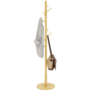 Wood Coat Rack Stand 8 Hooks Display Hall Tree For Clothes