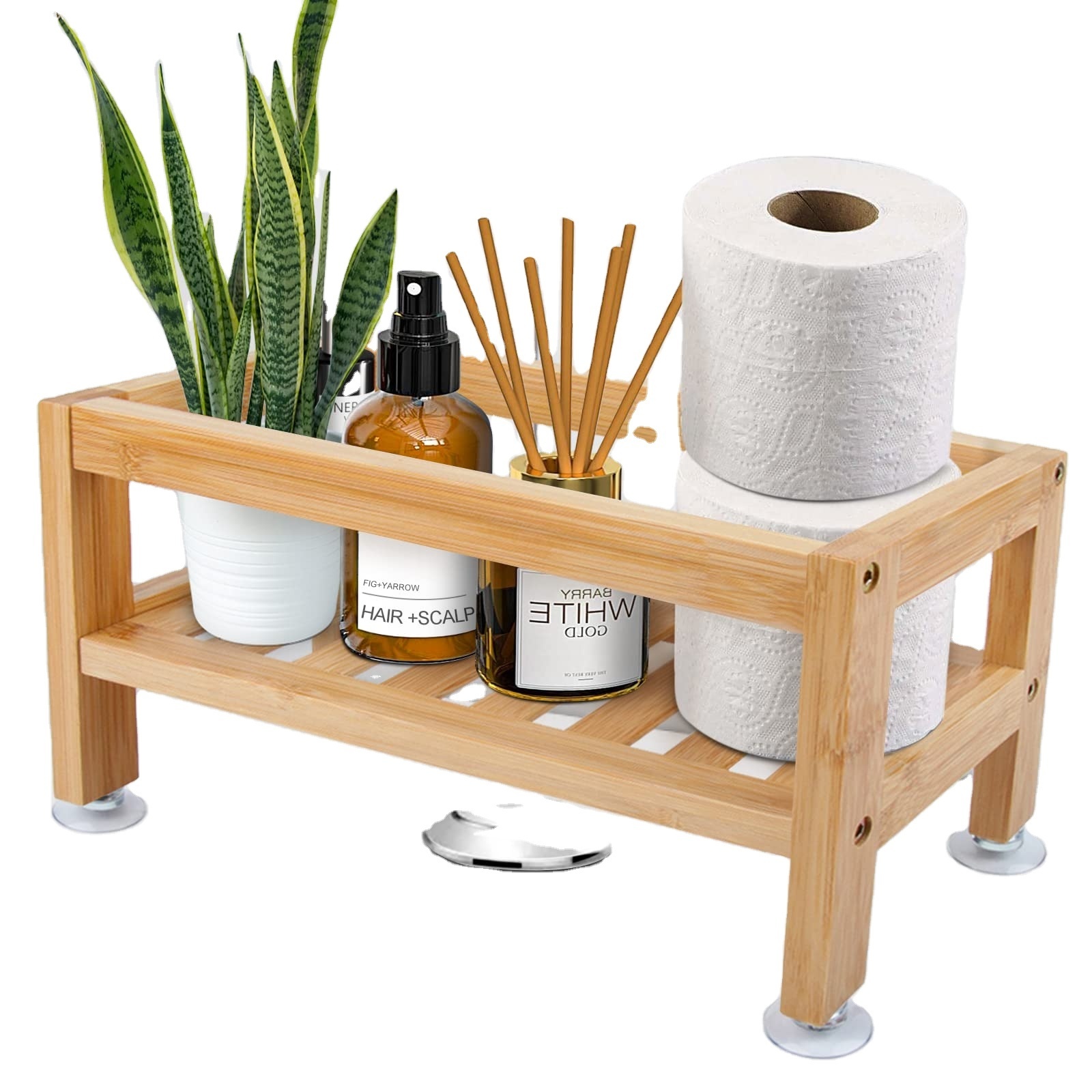 Bathroom Organizer Over The Toilet Storage Cabinet Bamboo Shelf Kitchen Organization and Storage Plant Stand Save Space