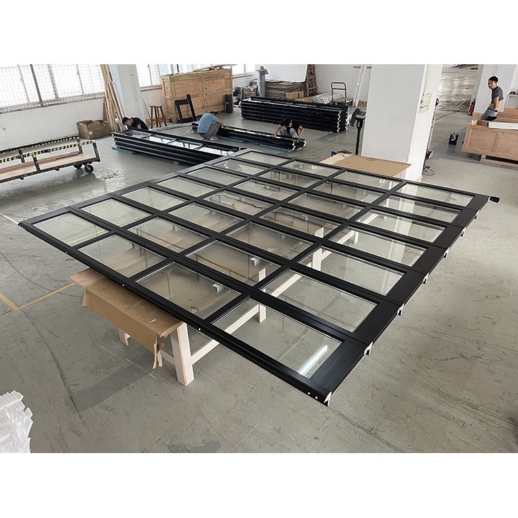 Used Automatic Remote Control Over Head Aluminum Glass Panel Customized Transparent Garage Door