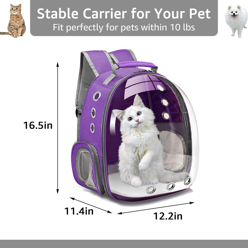 Customs outdoor light transparent window breathable travel Space Capsule Carrier Small Animal carrying Cat Bag pet backpack