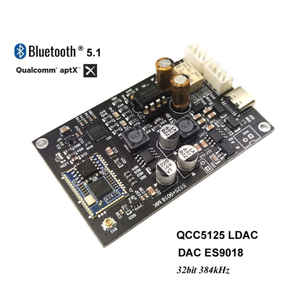 PACKBOX HiFi QCC5125 Bluetooth 5.1 Adapter Receiver APTX HD LDAC ES9018 DAC 32bit 384kHz + Antenna For HiFi Audio Amplifier