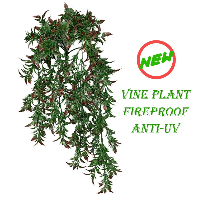 Factory Sale Indoor Outdoor Decoration Flame Retardant And Uv Resistant Green Foliage Artificial Ivy Vine Hanging Plants