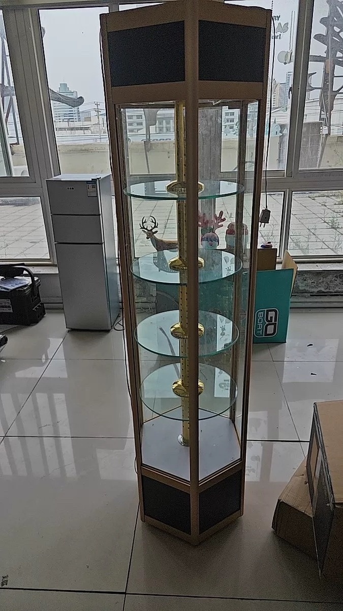 Chinese factory custom made metal aluminum display case showcase with lock and door