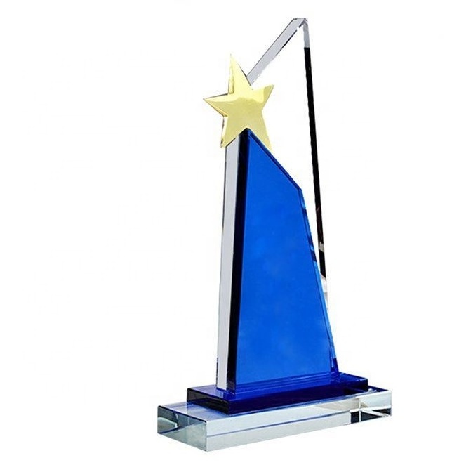 Wholesale acrylic trophy with metal plaque