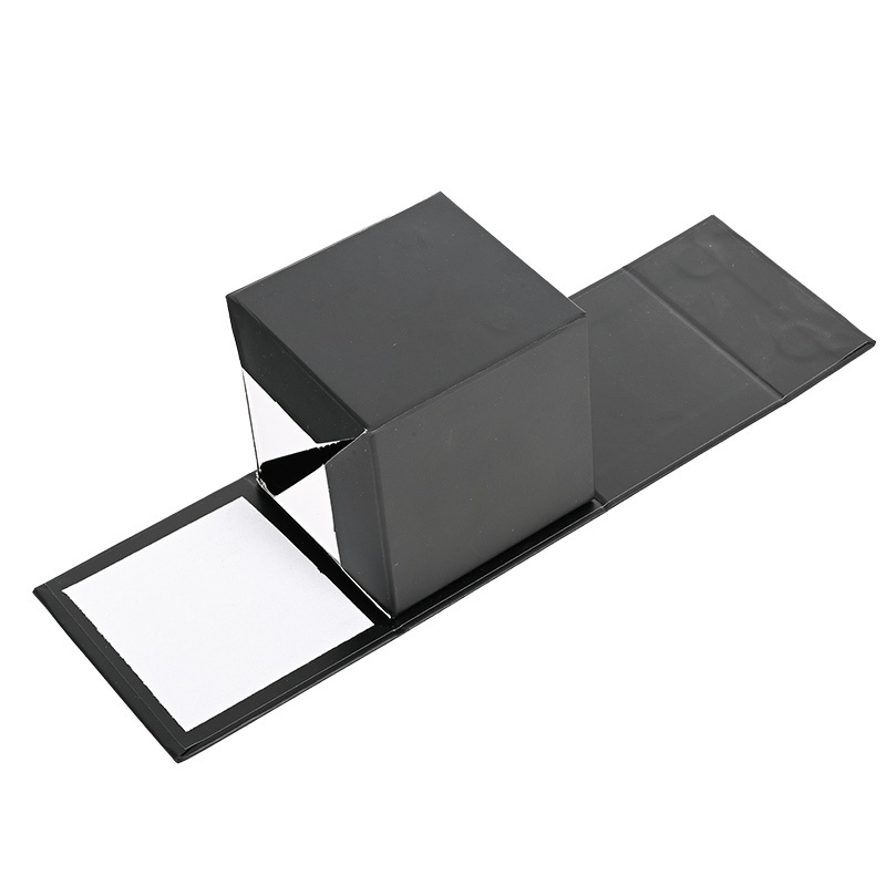 Custom Cardboard Matte Black Box Gift Jewelry Magnet Packaging Magnetic Flip Paper Folding Gift Box Manufacturer