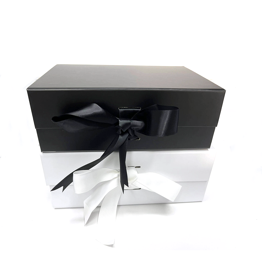 Customized cardboard box packaging folding magnetic gift box with ribbon wedding gift box for cosmetic jewelry