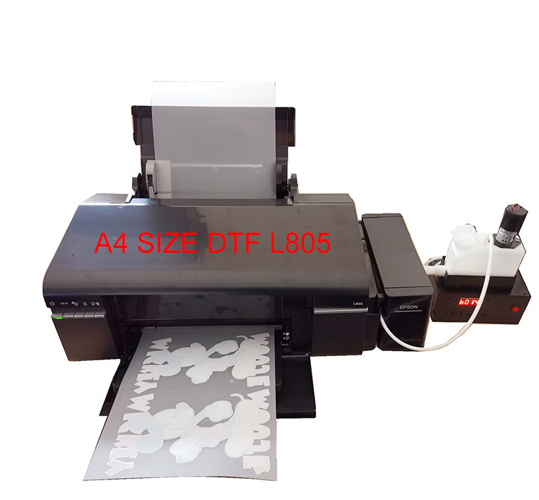 A4 size 6 colors white ink L805 DTF printer T-Shirt sublimation transfer Printing Machine with RIP Software free for EPSON L805