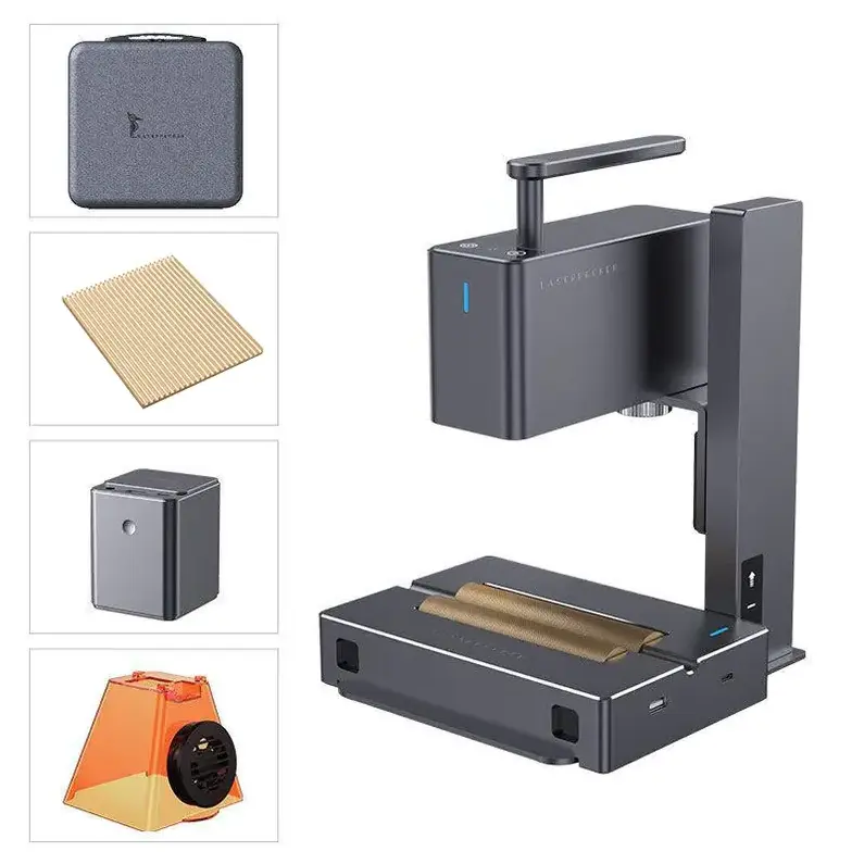 LaserPecker 2 Super Laser Engraving Machine With Roller Portable Laser Engraver For Coated Metal Leather Wood Bamboo