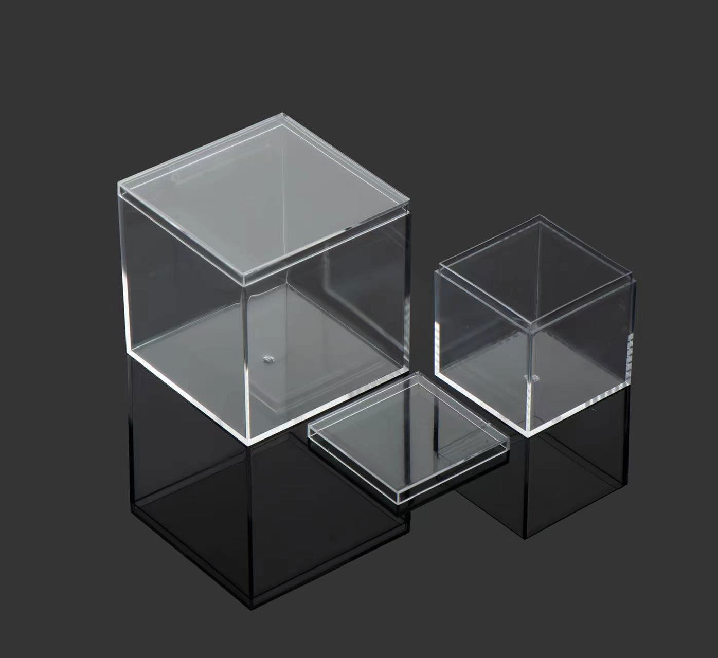 Food Grade Square Clear Acrylic Box Wedding Item Storage Acrylic Box Storage Stacked Display Acrylic Candy Box with Lid