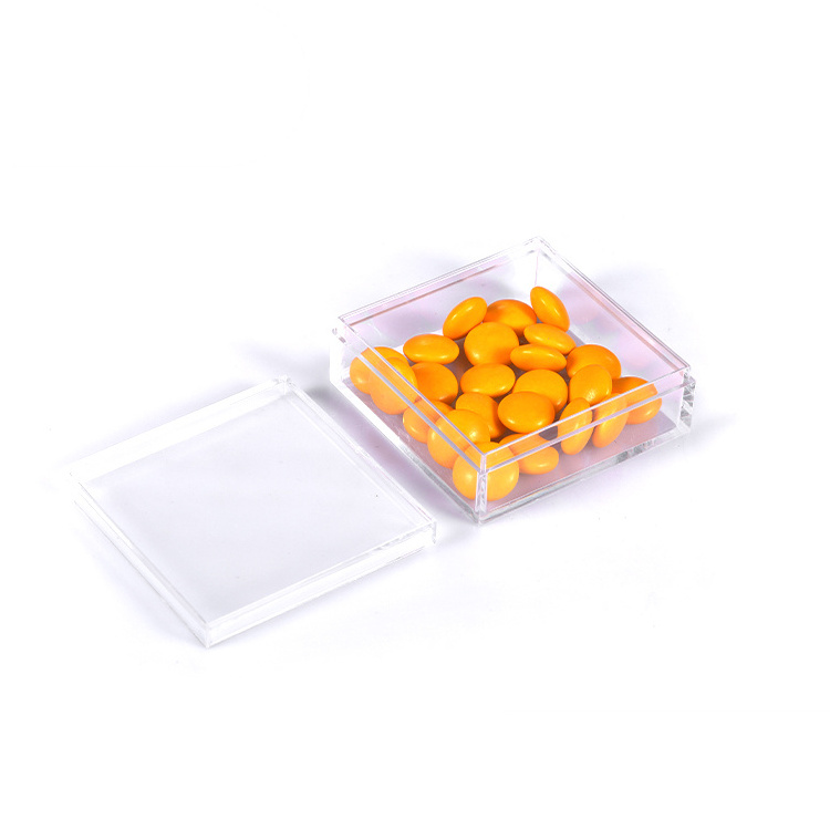 Wholesale Custom Clear Acrylic Box  storage Artificial nails,eyelash plastic box and Food Grade With Lid Gift Acrylic Candy Box